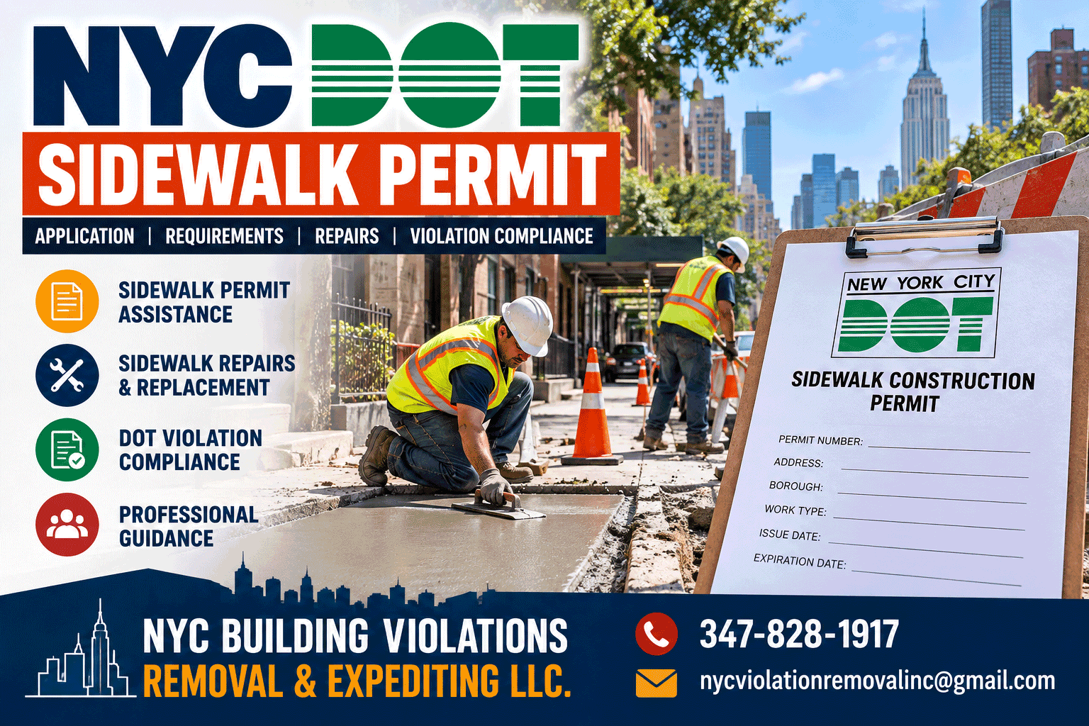NYC DOT Sidewalk Permit: Requirements, Applications, and Sidewalk Violation Compliance