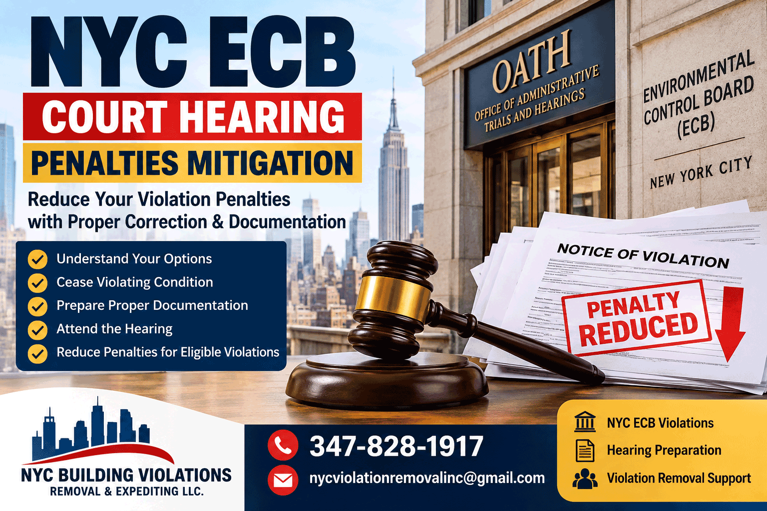 NYC ECB Court Hearing Penalties Mitigation: How to Reduce Your Violation Penalty